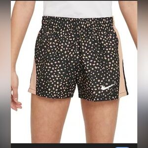 Nike girls Black and Tan Athletic Shorts